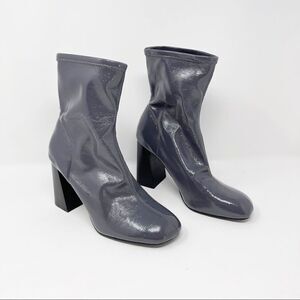 Topshop Brody Grey Stretch Sock Heeled Boots